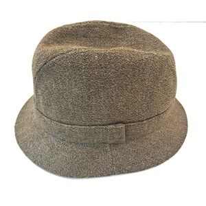 LL Bean Men's M Trilby Hat WG Keepers Tweed Pure Wool Tweed Brown England Fedora